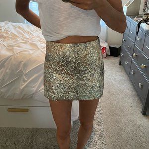 Zara gold/multi colored textured mini skirt